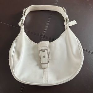 White leather Coach hobo